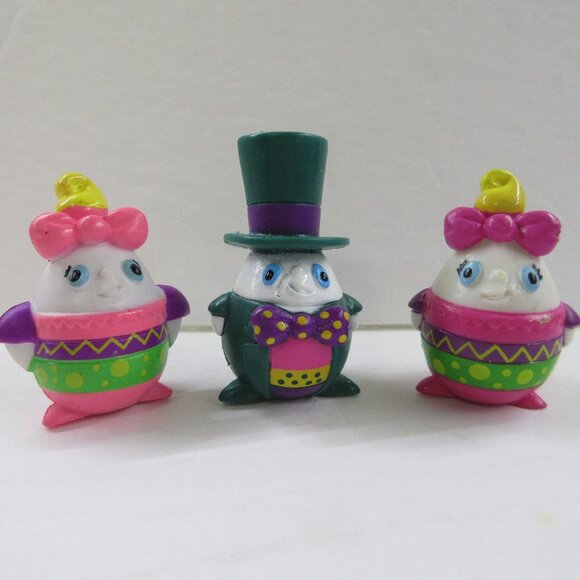 3 Topps Easter Egg Humpty Dumpty and 2 Girl Figure Pencil Toppers Vintage 2001 - Picture 1 of 14